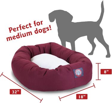 Кругле лежанка для собак Majestic Pet, Sherpa, 61x45x17 см, S, з підтримкою шиї, м'яка, зручна, для дому