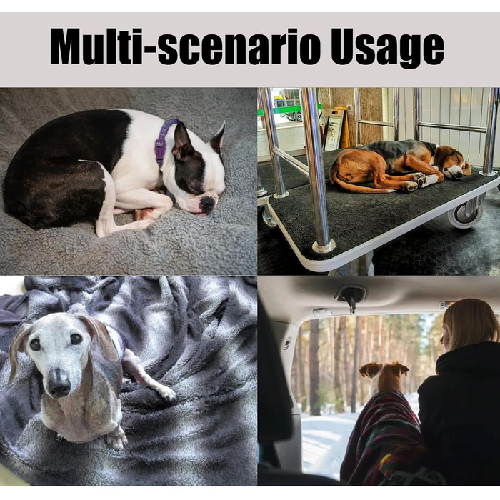 Водонепроникний коврик для собак 100x120 см - Великий м'який коврик для собак, зворотний коврик для тварин, стійкий до подряпин та прання, захист для дивану, ліжка та автомобіля, сірий (100x145 см)