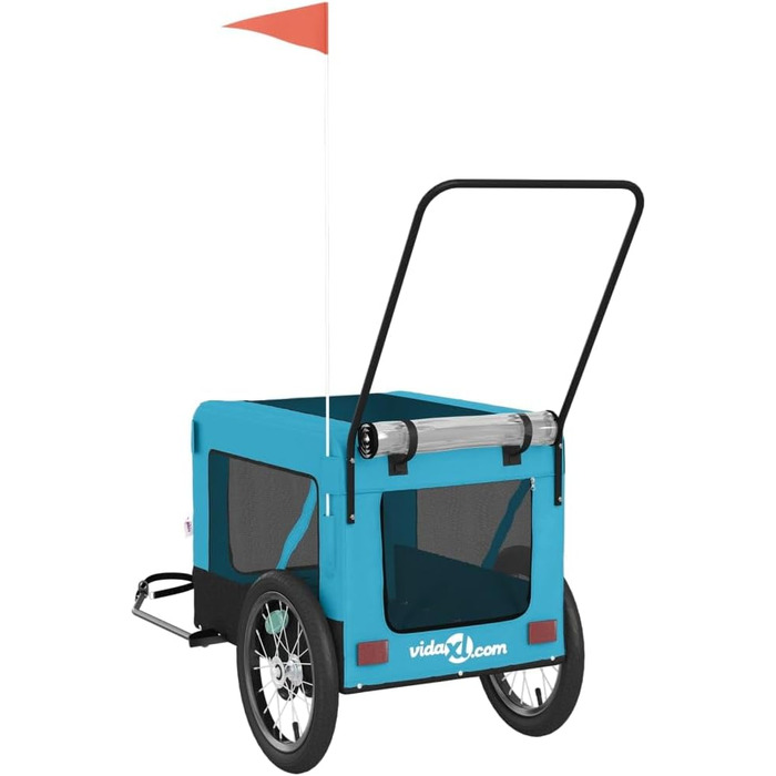 Причіп для велосипеда Gecheer для собак, чорний, з оксфордської тканини та металу, вантажний, транспортний (123 x 63 x 66 см, блакитний)