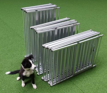 Callieway® Розкладний вольєр ALUZAUN/Freilaufgehege/Welpenauslauf Safety Pro' 8-частинний для цуценят, заходів та кемпінгу (Спеціальна висота 80 см, 8 панелей по 80 см)