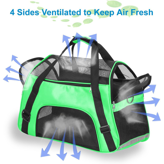 Транспортна сумка для тварин (кіт, собака, кролик, хом'як) - зелена, 47x27x28 см, до 5 кг