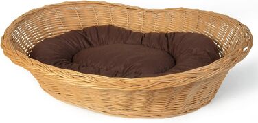 Корзина для собак Weidenprofi з подушкою, плетені корзини для тварин з лози, розмір вибирається (ДxШxВ): 62 x 43 x 12-22 см, 72 x 51 x 14-24 см, 82 x 61 x 16-26 см