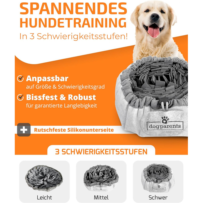 Schnüffelteppich для собак DOGPARENTS® – килимок для пошуку та розваг, міцний, для малих та великих собак, зелений (сірий)