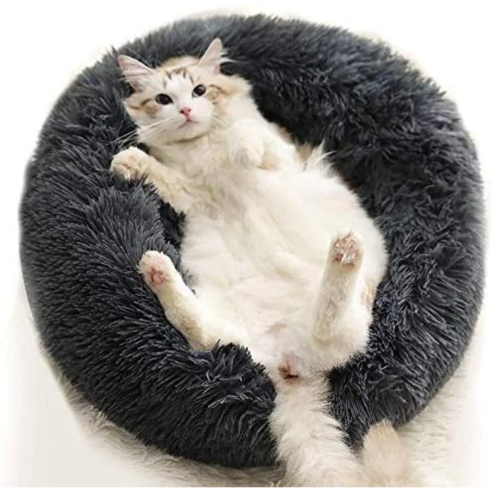 М'яке кругле ліжко для собак Antistress, корзина для собак, плюшеве ліжко для домашніх тварин, зручне та миється. Ліжко-корзина для собак маленьких, середніх та великих порід (90 * 90 см, темно-сірий)