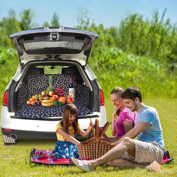 Захист для багажника автомобіля PETCUTE для собак з боковим захистом, універсальна автодека для багажника з захистом краю, водовідштовхувальна, стійка до подряпин, для універсалів, мінівенів та SUV, рожева