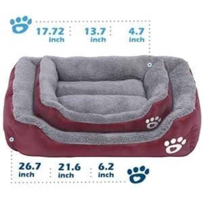 М'який килимок для собак Powerking: миється, для цуценят та маленьких тварин (червоний)