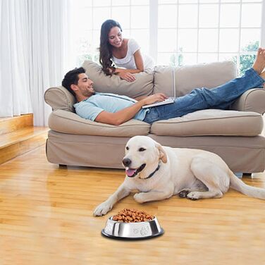 Набір з 10 мисок для собак з нержавіючої сталі, 530 мл. Миски для корму та води для тварин з гумовим дном (антиковзаючі) для собак, котів, кроликів.