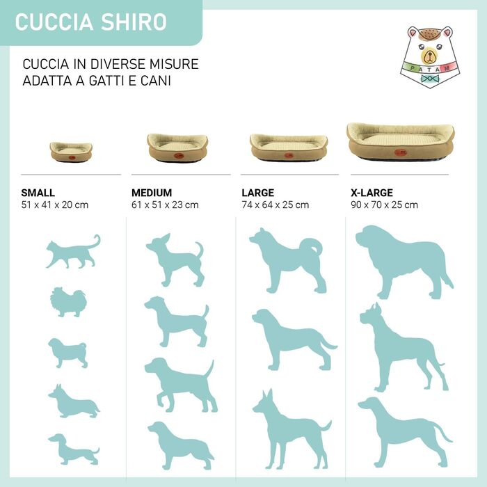 Ліжко для собак та котів Shiro Beige, знімний чохол, машинне прання, м'яке ліжко з піднятим бортиком, антиковзаюча підкладка, розмір Small 51 x 41 x 20 см