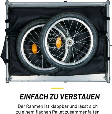 Причіп для велосипеда Dunlop – вантажний причіп з відбивачами та регульованим захистом від дощу – жовтий