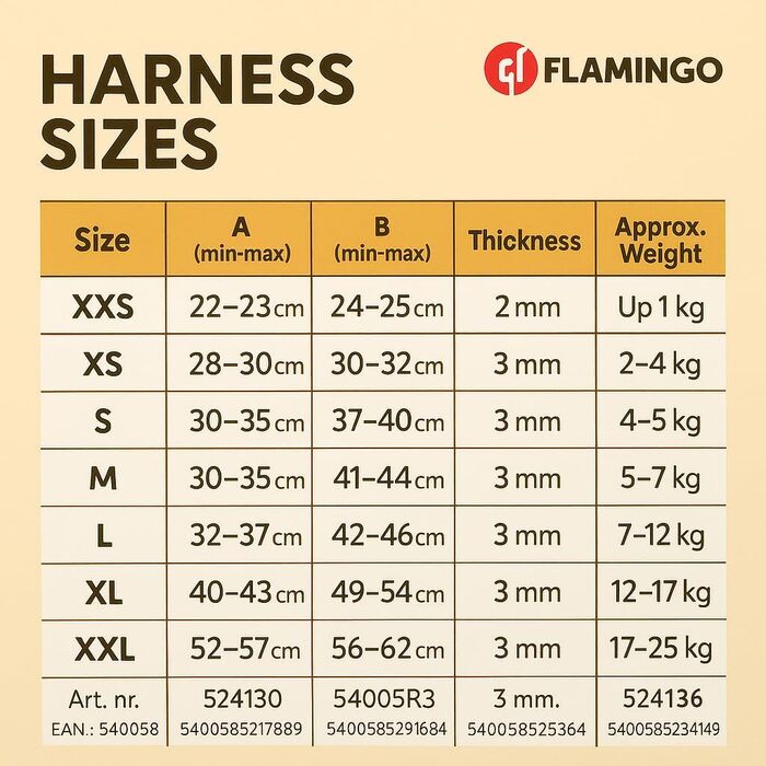 Шлейка для собак середнього розміру Flamingo Step&Go Bento Beige, L