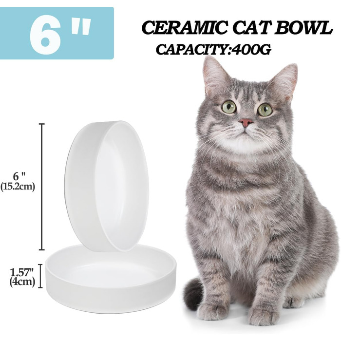 Котло propositionsми з кераміки для котів та кошенят, 15 x 4 см (білий)