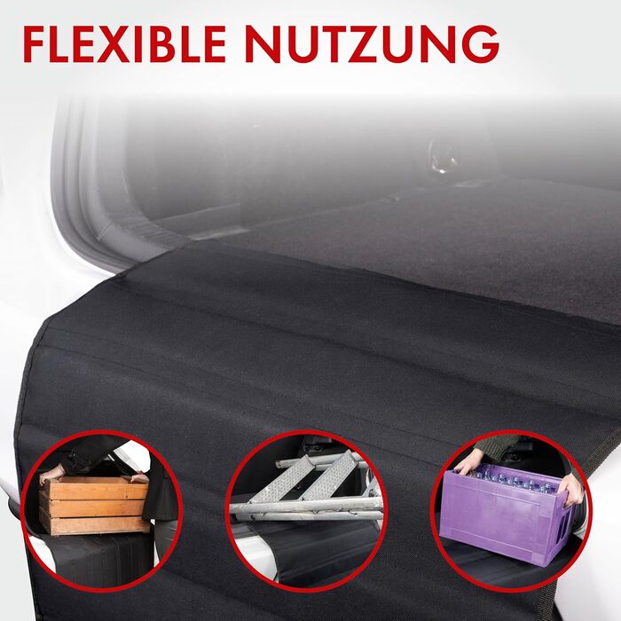 Захист вантажного простору Walser, килимок для захисту бампера та багажника, чорний 80x64 см