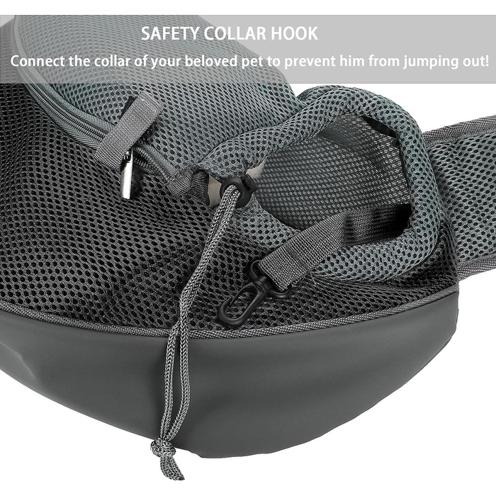 Сумка-переноска для собак маленьких порід (до 5 кг) | Дихаюча, регульована, широка лямка з анти-розривним гачком | Для прогулянок на вулиці (Large)