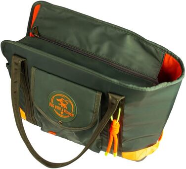 Сумка для собак Dog with a Mission | Переноска для собак | Сумка-переноска для тварин | Зелена/Помаранчева | 47 x 34 x 20 см