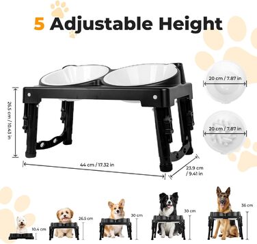 Підвищена годівниця для собак, анти-заковтування, регульована висота, для великих та середніх собак