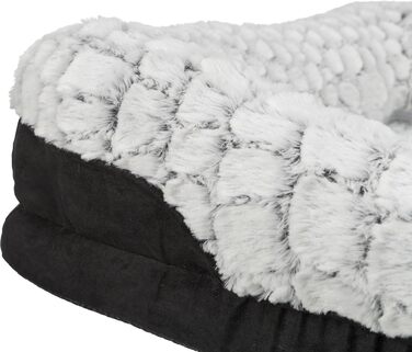 Ортопедичне ліжко для собак TRIXIE Vital Lino, 110x75 см - м'яке ліжко з memory foam, для літніх собак, чорний/сірий