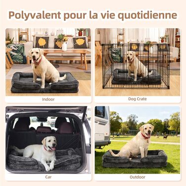Ортопедичне ліжко для собак – миється, знімний фланелевий чохол, водонепроникний наповнювач, антиковзаюче дно, 71*58*17 см, темно-сірий