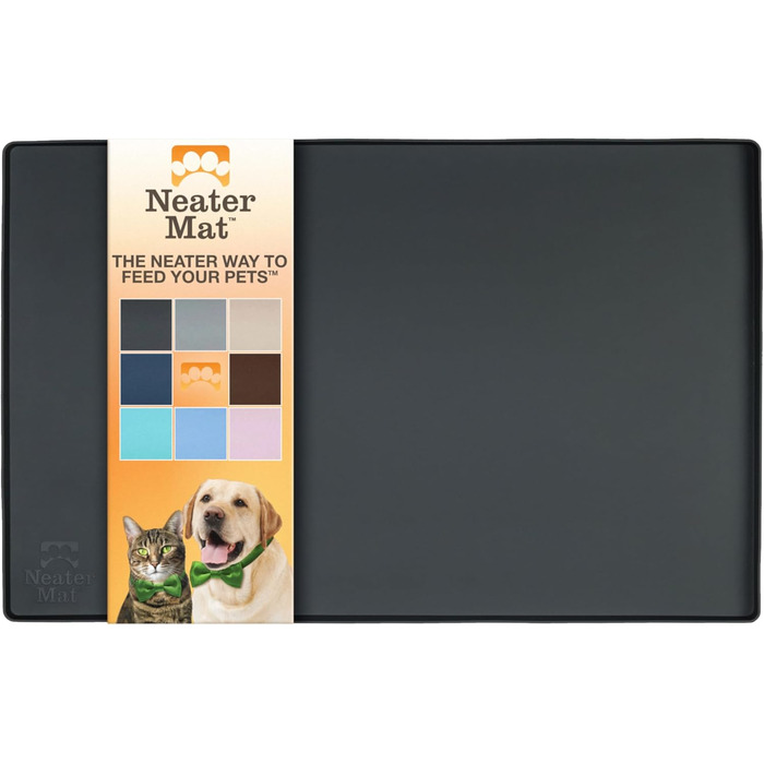 Підкладка під миску для собак та котів Neater Pet Brands, силіконова, чорна (48,3 x 30,5 см)