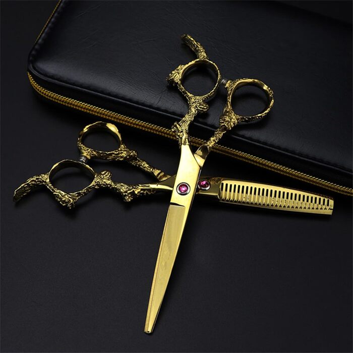 Набір професійних ножиць для грумінгу собак 6 дюймів: прямі та розріджуючі ножиці для догляду за шерстю