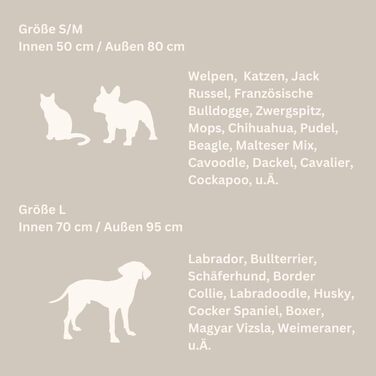 Крісло-лежанка для собак Holly Hundebett: міцний, зручний, з м'якої тканини Bouclé, Cocoon Design, підтримка шиї та хребта (S/M, кремовий)