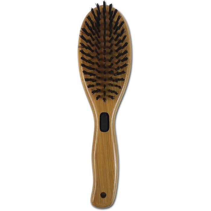 Набір для грумінгу Bamboo Groom Combo Brush I Подвійна щітка для тварин з коротким та середнім хутром I Щітка для собак та котів з закругленими щетинками та щетиною дикого кабана