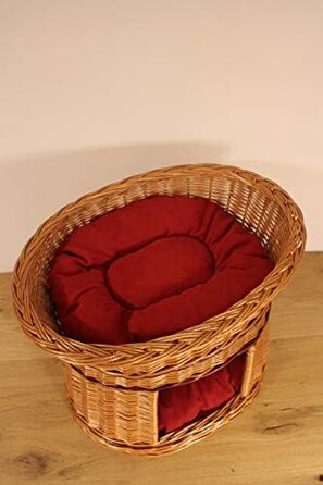 Дерев'яний кігтеточка-кімната для котів з подушками, кімната для собак, корзина для котів з ротангу, натуральний дизайн