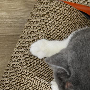 Кігтеточка PawHut для котів з котячою м'ятою, з гофрокартону, 50x30x12,5 см, червона