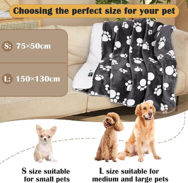 Водонепроникний плед для собак Kritter Planet, м'який та пухнастий, 75x130 см, темно-сірий, захист для авто, дивана, крісла, легко миється