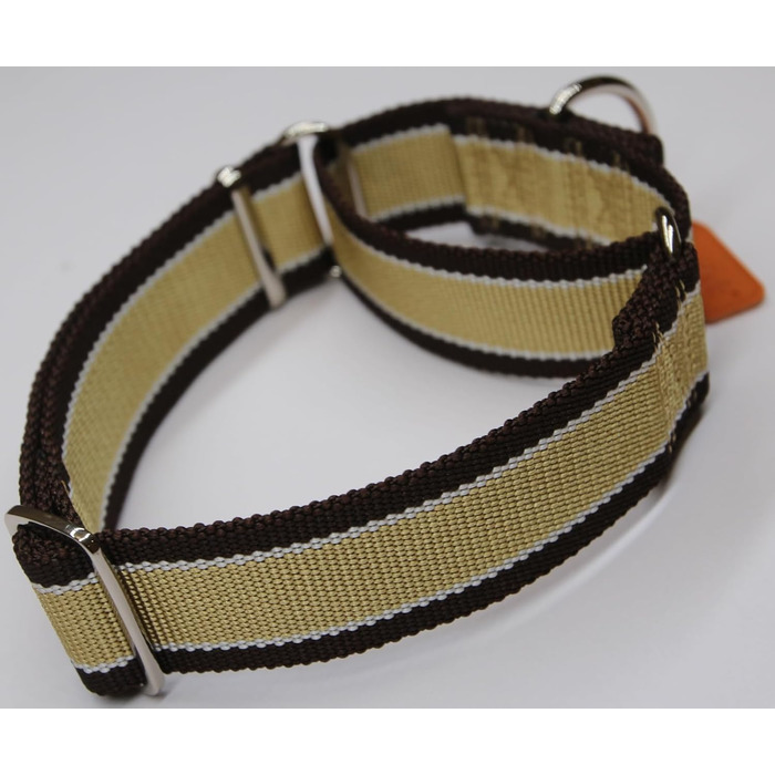 Нашийник для собак Martingale, 4 см, міцний нейлон 1600D, анти-вислизання, 3 кольори, для середніх та великих собак, сіро-блакитний & чорний (Extra Large: 51-79 см, Хакі & темно-коричневий)
