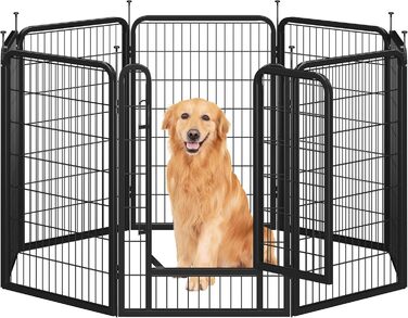 Вольєр для собак Yaheetech 8-секційний, 80 см, для квартири та саду, з'єднання з круглим головою, складаний, без інструментів (100 см висота)
