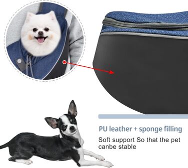 Слін для собак та цуценят CUBY: зручний та безпечний, з дихаючою сіткою та регульованим ременем, для прогулянок та подорожей (Джинс, M)