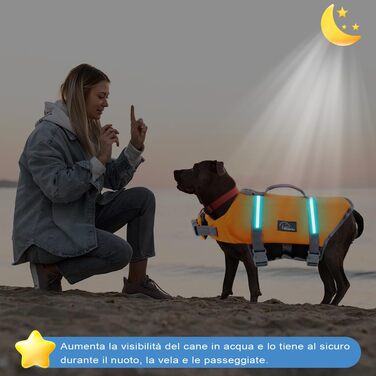 Рятувальний жилет для собак, безпечний жилет для плавання, регульований розмір, з міцним ручним захватом (S) Small