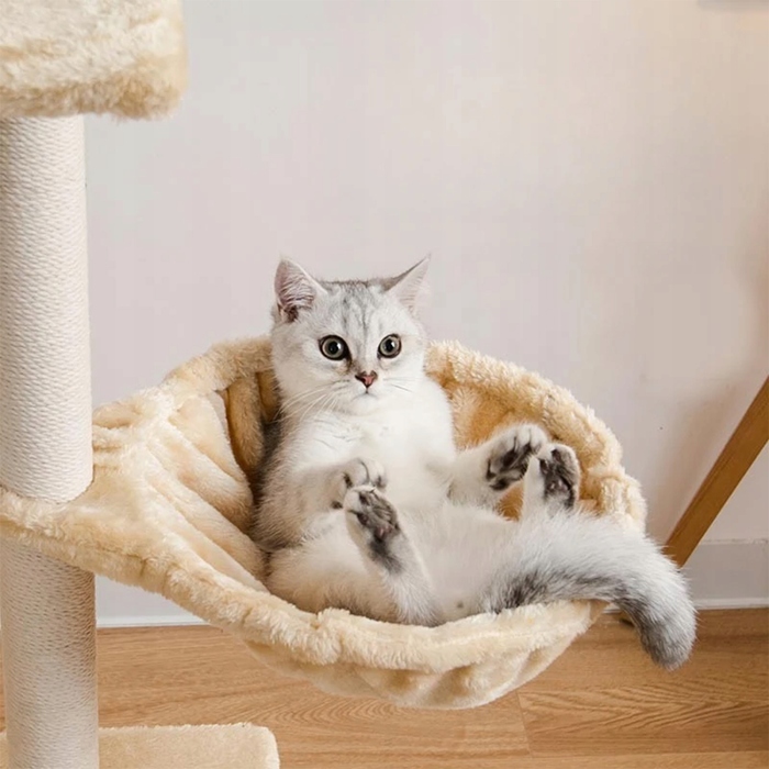 Високий багатоярусний когтеточка-комплекс для котів WERDANO PETS, 138 см, темно-сірий