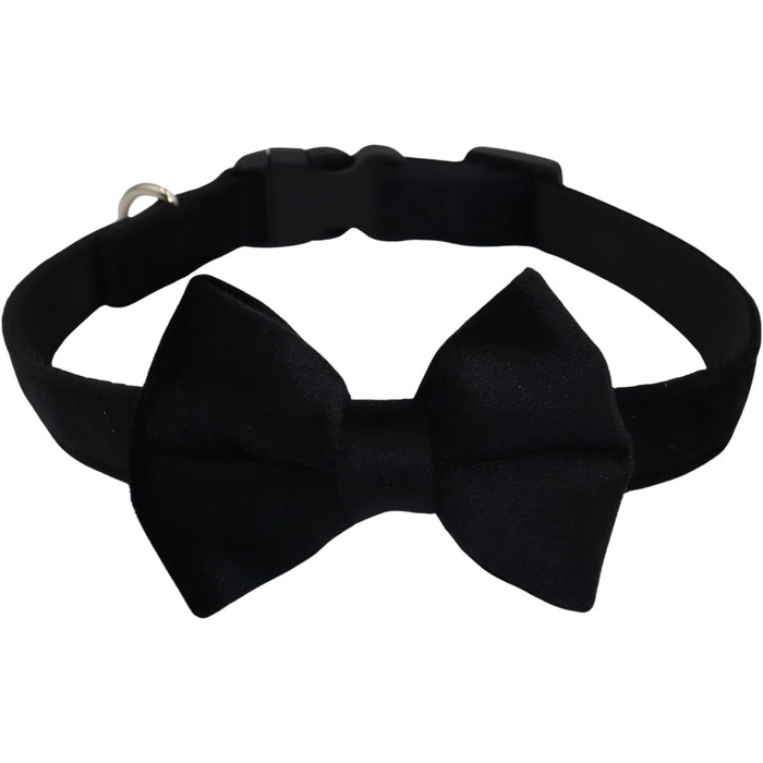 Нашийник для собак Vioett (L, Чорний) з фіксуючим тросом, м'яка оксамитова тканина, для великих собак