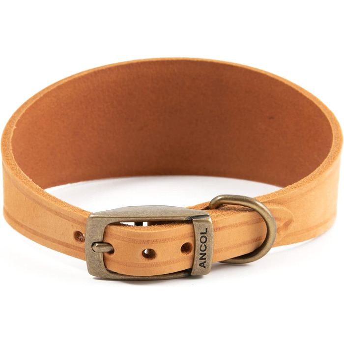 Нашийник для собак Ancol Timberwolf, шкіряний, малинового кольору, 34-43 см (гірчичний, 30-34 см)