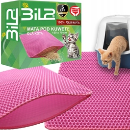 Килимок-підкладка під котячий лоток XXL BiL2, рожевий, 120x70 см