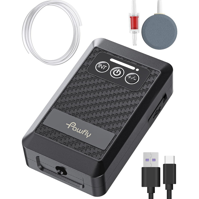 Pawfly Акумуляторний повітряний насос для акваріума 1.5W, USB, тиха портативна аераторна помпа для риб, 20-75 л, для риболовлі та аварійного живлення
