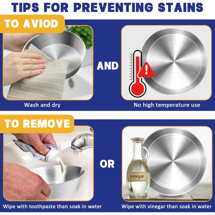 Набори мисок для котів Petdream з нержавіючої сталі, глибокі, з неслизькою основою, 6 шт.