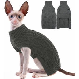 Пуловер для собак та котів, теплий зимовий одяг: куртка, жилет, плащ для цуценят та маленьких собак (Сірий, XS)