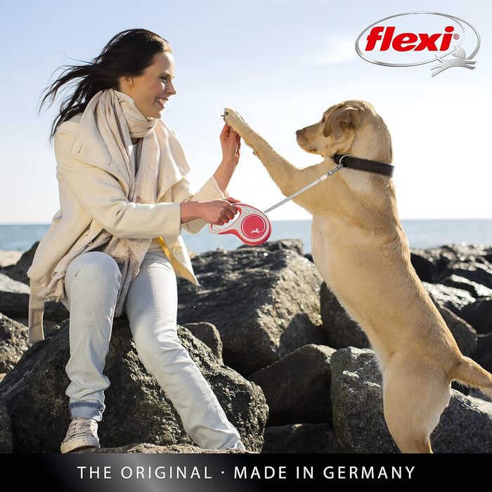 Рулетка для собак Flexi New Comfort, трос 8 м, до 50 кг, чорна, розмір L