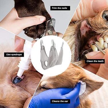 Гамак для грумінгу собак та котів, рушник для сушіння, гамак для догляду за тваринами з ножицями (Сірий, S)