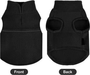Тепла флісова жилетка для собак, чорна, розмір XXS - ідеально для маленьких цуценят та собак