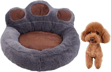 Крісло-лежанка для собак Bärentatze, знімний чохол, для дому та вулиці, миється, подушка для собак, котів, лежанка для собак, корзина для собак, гніздо для котів, лежанка для собак, м'яка, розмір M: 68x62 см, сірий колір