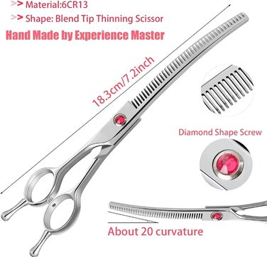 Ножиці для грумінгу собак, ножиці для стрижки шерсті, ергономічні, регульовані, для собак та котів