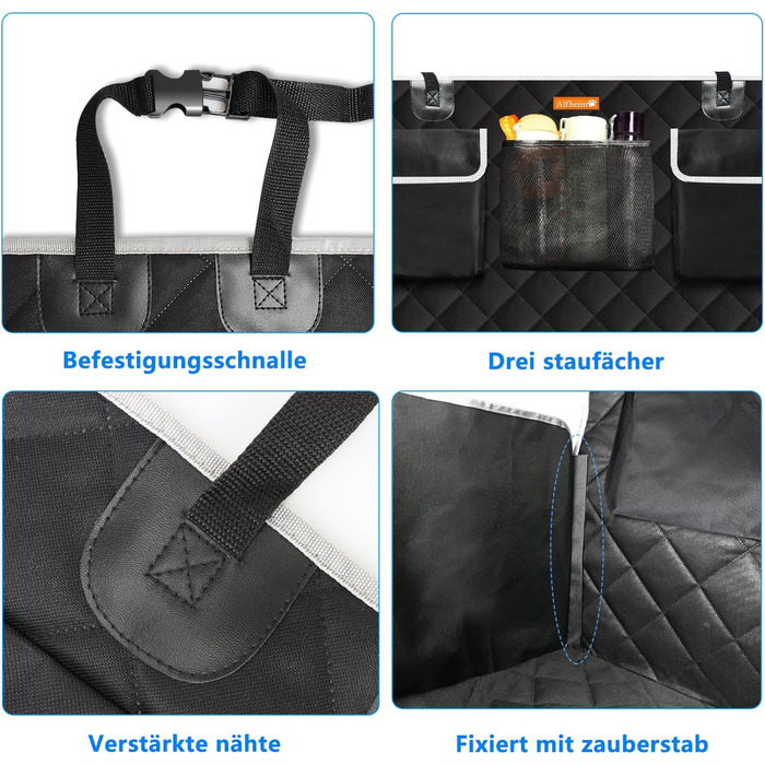 Захист для багажника автомобіля Alfheim для собак - водовідштовхуючий, стійкий до розривів, з боковим захистом. Підходить для авто, вантажівок, SUV (сріблястий)