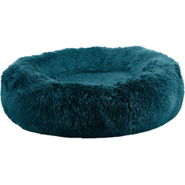 Крісло-лежанка для собак Ancol Superplüschiges Donut-Hundebett Blue-Green – м'яке, комфортне ліжко з високим бортиком, 100 см