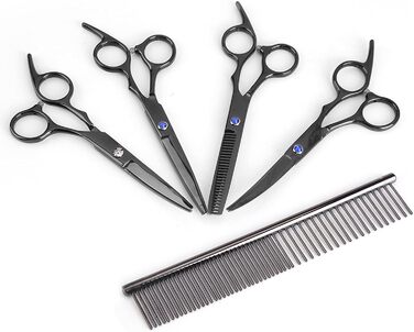 Ножиці для собак, ножиці для грумінгу домашніх тварин, чорні, для собак та котів