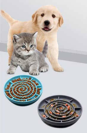 Антислизький насадковий миска для собак та котів, Slow Feeder, силікон, велика, сіра