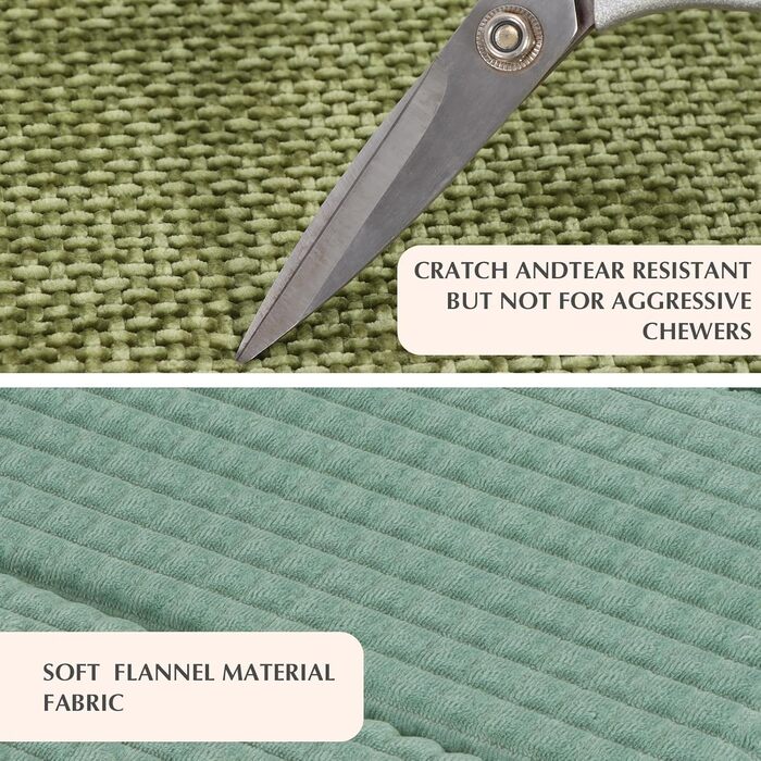 Лежанка для собак, миється, пухнаста, м'яка та тепла лежанка для собак маленьких, середніх та великих порід XZ016 (Зелений, L 75 x B 50 x H 4 см)