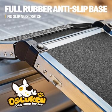 Рампа для собак у автомобіль (150 кг), розкладна, L 180 см, B 43 см, кут нахилу 90°, для великих собак, SUV, вантажівки